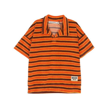 BOBO CHOSES Streifen Kinder Teriyaki Kragen Kurzarm-T-Shirt 154382010