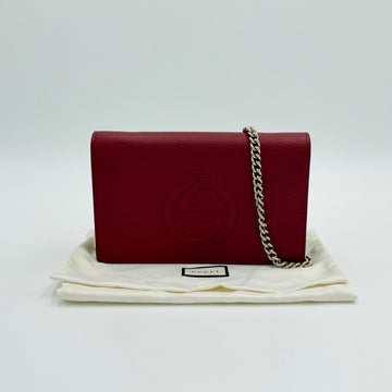 GUCCI Roter Leder Soho Chain Clutch Bag Crossbody 407041 154385751