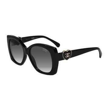 CHANEL Heart Sunglasses Square Black Logo CH5519 A71589 C622S8 Polarized Lenses 142727154