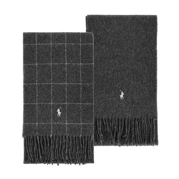 Polo Ralph Lauren Reversible Fringe Scarf Pony Windowpane Plaid PC0743-047 149289557