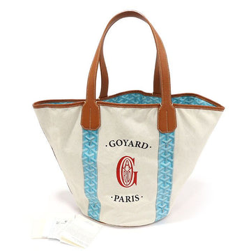 GOYARD Reversible Schultertasche Belhara MM in Türkisblau Canvas 154389010