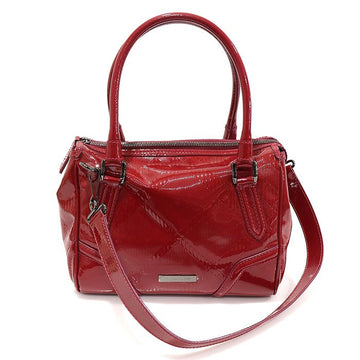 Burberry Red Patent Medium Bowling Tote 2WAY 37230081 154389072