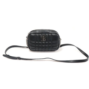 BURBERRY Mini Rollo Kamera aus schwarzem gesteppter Lammleder 80648541 154389097