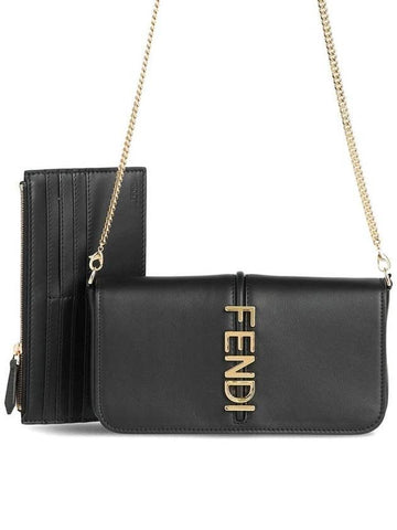 FENDI レザー財布チェーン付きグラフィ WOC 8BS076 A5DY F0KUR 151056909