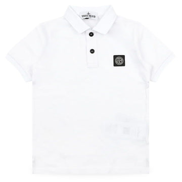 Stone Island Kids Logo Patch PK Short Sleeve T-Shirt (White) L1S16 2200002 S0018 V1001 152922405 [P]