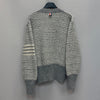 THOM BROWNE Klassischer Mohair-Tweed Cardigan mit diagonalen Streifen (100) 154399214 [P]