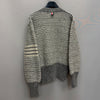 THOM BROWNE Klassischer Mohair-Tweed Cardigan mit diagonalen Streifen (100) 154399214 [P]