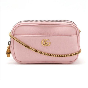 GUCCI バンブー レザー チェーン クロスバッグ ピンク 772778 AABXM 5823 154402144