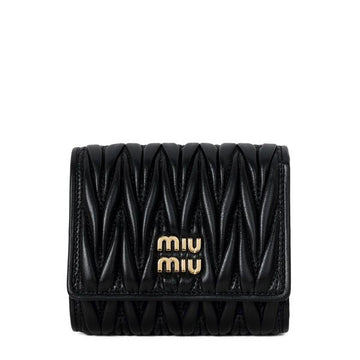 Miu Miu Black Matelassé Small Wallet 154422138