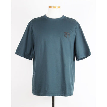 HERMES ホースレザーパッチTシャツブルーグリーンL(100) 154422525