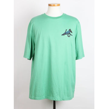 HERMES ホースレザーパッチ半袖TシャツグリーンL(100) 154423453