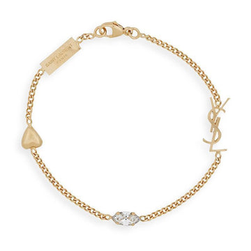 SAINT LAURENT Metall-Oppium-Herzanhänger-Armband aus gealtertem Messing Gold 701950Y1526 9137 153401430