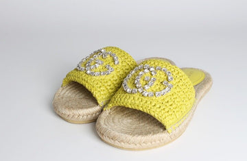 Gucci Espadrille Slippers Lime 36(230) S 154427651
