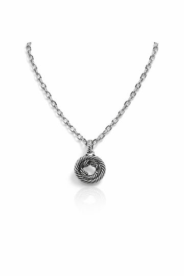 Gucci Interlocking G Twist/Rope Edge Silver Pendant Necklace 149230474