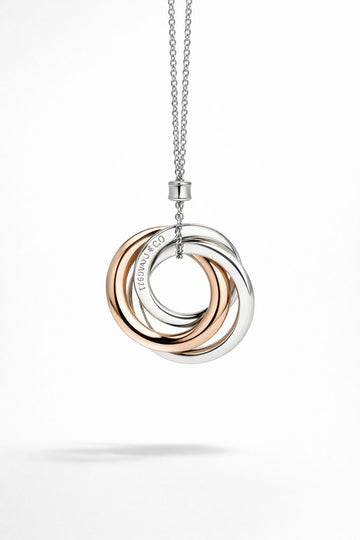 Tiffany & Co Tiffany Rubedo Triple Interlocking Circle Pendant Necklace 143668683 [P]