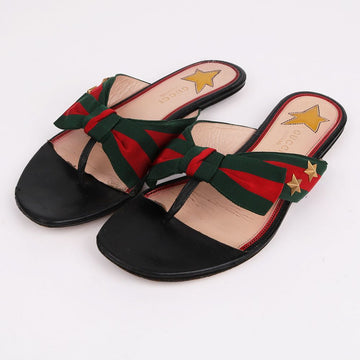Gucci Studded Grosgrain Web Strap 37 Sandals 154430395