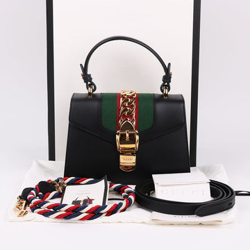 GUCCI Schwarze Silvi Zwei-Träger Mini-Crossbody-Tasche 470270 154430555