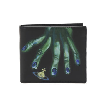 Vivienne Westwood ORB Logo Hand Printed Wallet Black 5107004FU L006P N301 154436205