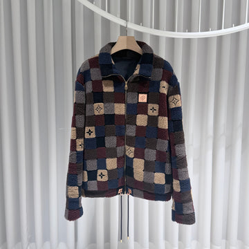 Louis Vuitton Damier Fleece Bomber Jacket A+/XL 154437203