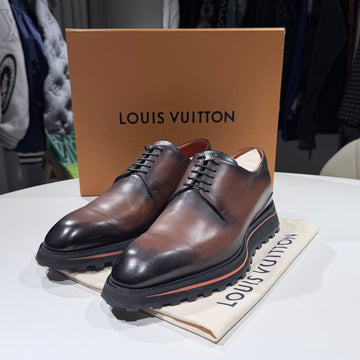 LOUIS VUITTON Derby Clipper Kapskin Cognacbraun Loafer 154438563