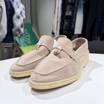 LORO PIANA サマー チャーム ワーク スエード ローファー ベージュ 40 154441465