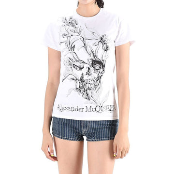 Alexander McQueen Logo Print Short Sleeve T-Shirt White 634224 QZABT 0900 154122326
