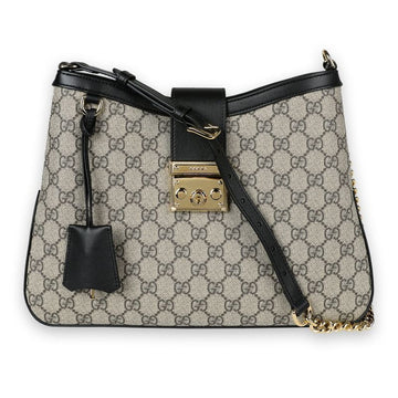 GUCCI Damen GG Supreme Padlock Medium Schultertasche (Beige/Schwarz) 795113 KHNKG 9769 125510284