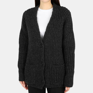 Our Legacy 22 F/W Women's V-Neck Wool Cardigan (Dark Gray) W4223WCGM 55184328