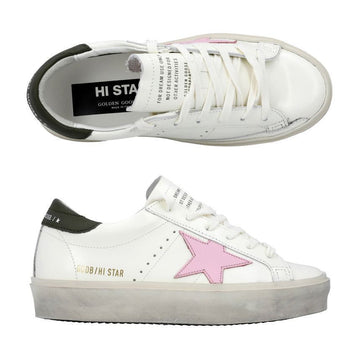 GOLDEN GOOSE ハイスター ピンク スター ブラックタブ 女性スニーカー stamp: GWF00118 F006872 12170 134271526