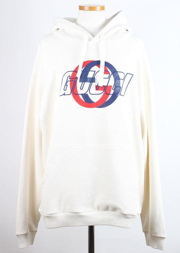 GUCCI コットン ジャージ フード スウェットシャツ オフ ホワイト XL(105) 154490290