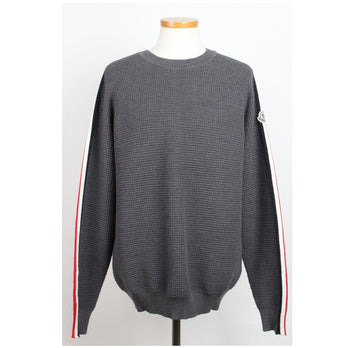 MONCLER Strickwaren mit Wappen und drei Streifen Grau XL(105) 154490889