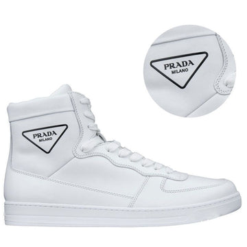 Prada Men's Triangle Logo High-top Sneakers White 2TG179 2OGQ F0009 150696098