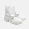 Roger Vivier Crystal Rhinestone Vibrant Socks Sneakers White 154492054 [P]