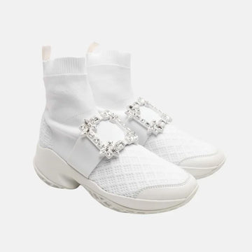 ROGER VIVIER クリスタルストラスビブランソックススニーカー ホワイト 154492054