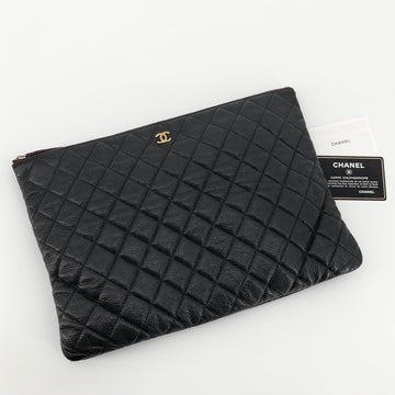 CHANEL Classic Caviar Gold Clutch Large 154492059
