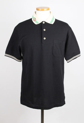 GUCCI Polo-Shirt mit Halsansatz Schwarz S 154492154