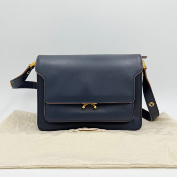 Marni Medium Trunk Leather Calfskin Saffiano Shoulder Bag Crossbody Black SBMPN09NO1 154492197