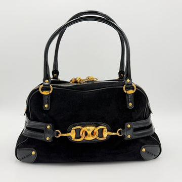 GUCCI スウェードエナメルハンドバッグ 159398 154492229
