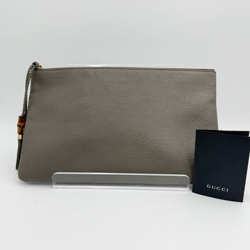 Gucci Bamboo Tassel Leather Clutch Bag 449653 154492240