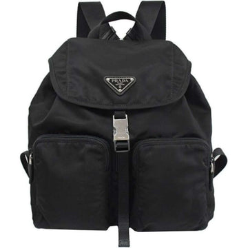 PRADA Pocono Triangular Logo Double Pocket Backpack 132672337