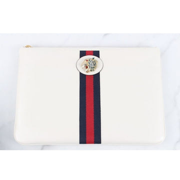 GUCCI タイガーゴールドトリプルストライプクラッチホワイト 154505775