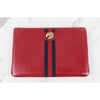 GUCCI Tigerkopf Goldene Drei Streifen Clutch Rot 154505903 [P]
