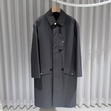 HERMES グレーコットンロングコート 154507185