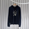 Hermes Round Patch Cotton Navy Hoodie L 154507220 [P]
