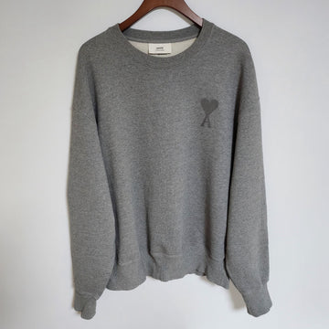 AMI Graues Big Heart Stickerei Sweatshirt E21HJ028 154514926