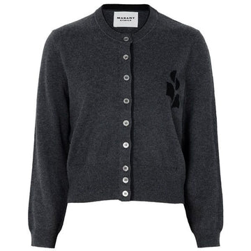 Isabel Marant Etolie 26SS Anthracite Black Lona Logo Wool Cardigan CA0163FA D1L16E ANBK 154518927