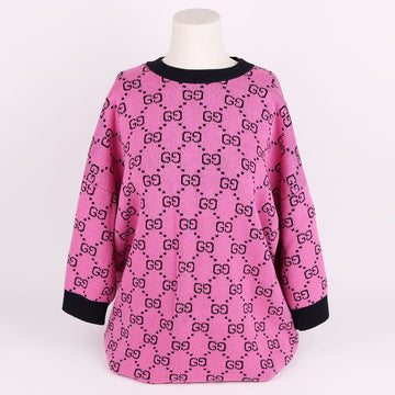 GUCCI Rosa GG-Muster Kurzarm-Strickwaren 662038 154519636