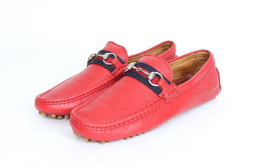 Gucci Web Detail Horsebit Driving Loafer Red 9 (280) 154520316