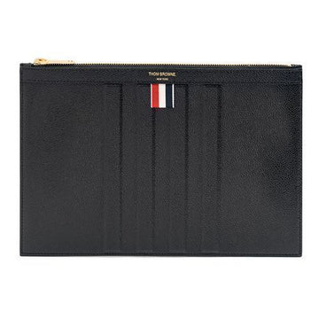 Thom Browne Debossed 4-Bar Leather Clutch Bag 31800993