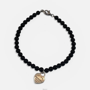 Tiffany & Co Return to Tiffany Heart Onyx Bracelet 925 Silver 154525380